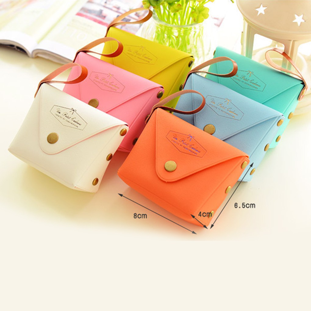 Ví nhỏ da PU đựng đồ dùng hoạ tiết in tiện lợi