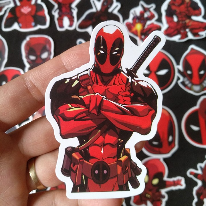 Bộ Sticker dán cao cấp chủ đề DEADPOOL - Dùng dán Xe, dán mũ bảo hiểm, dán Laptop...