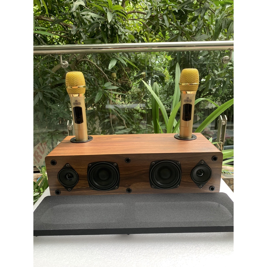Bộ Loa KARAOKE gia đình Bluetooth  Kèm bộ Micro  không dây ONTEKCO A300 Siêu trầm cao cấp ⚡️CÓ HỎA TỐC⚡️