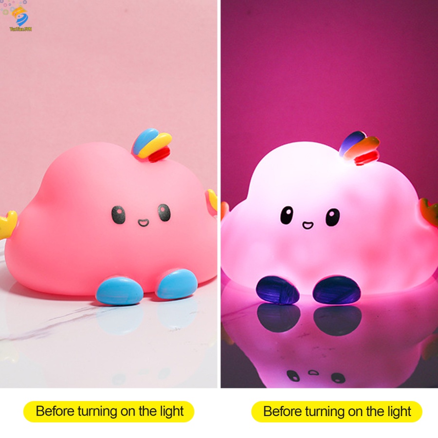 Đèn Ngủ Silicone 3YUN Hình Đám Mây Dễ Thương Có Thể Sạc Lại Cho Phòng Bé Gái