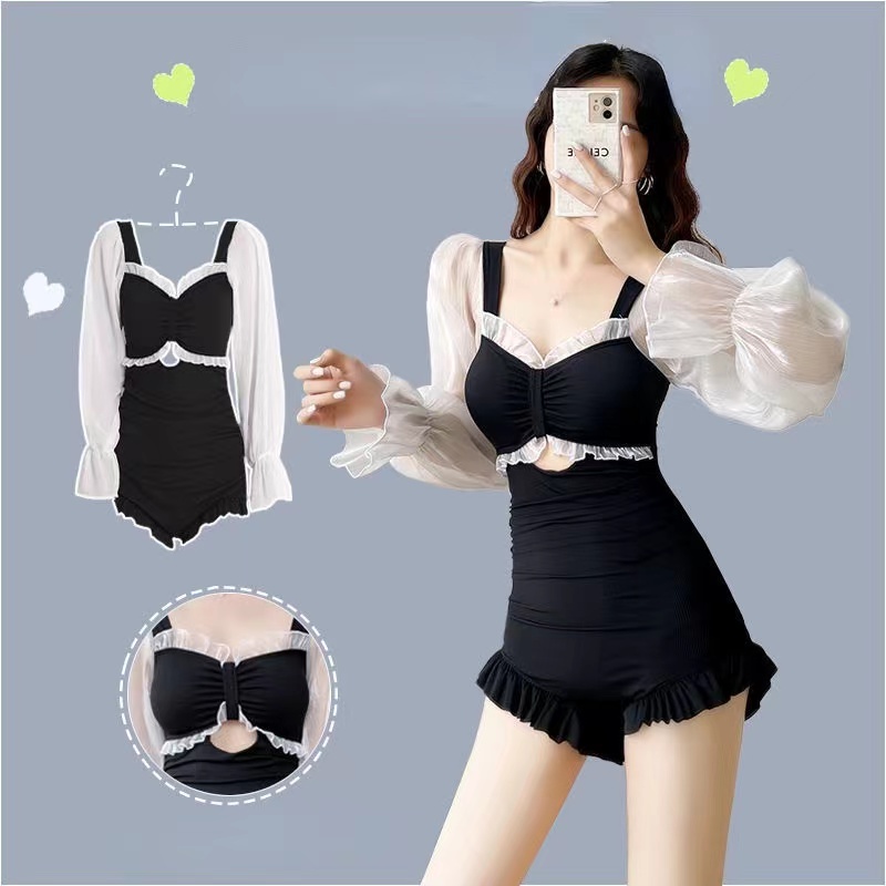 Đồ Bơi Một Mảnh Tay Dài Phong Cách Mới Quyến Rũ Cho Nữ bikini