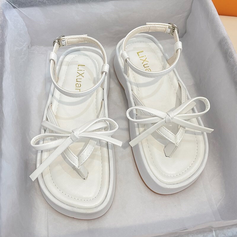 Dép Sandal Ulzzang LOẠI 1 - Giày tiểu thư quai hậu buộc nơ đế cao chuẩn hàng quảng châu