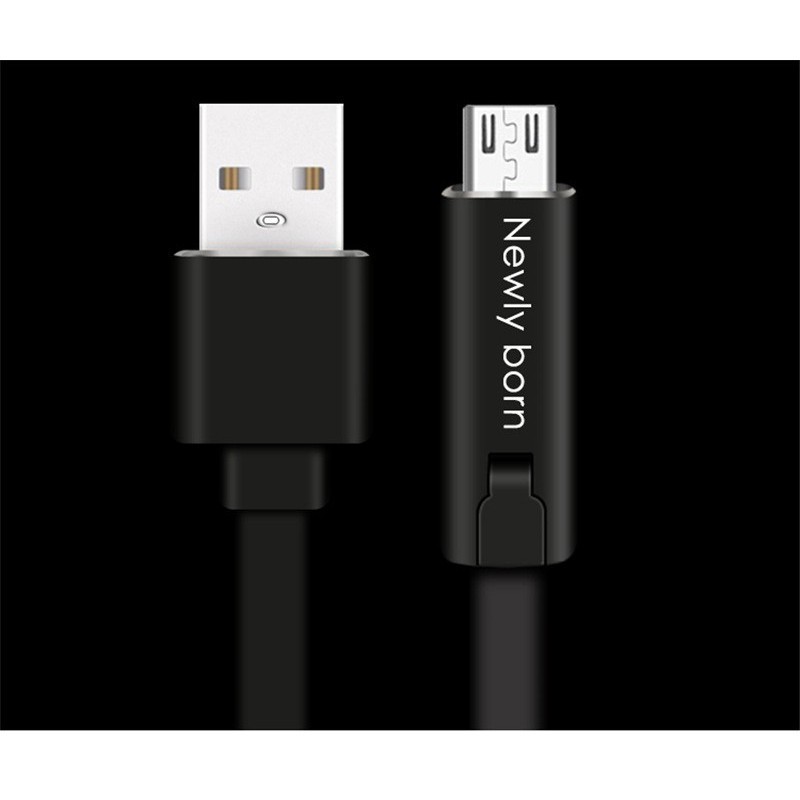 Cáp sạc chống cắt bất tử chống đứt Newly Born dây 1,5m có 3 đầu micro usb ,USB - Type C ,Lightning.