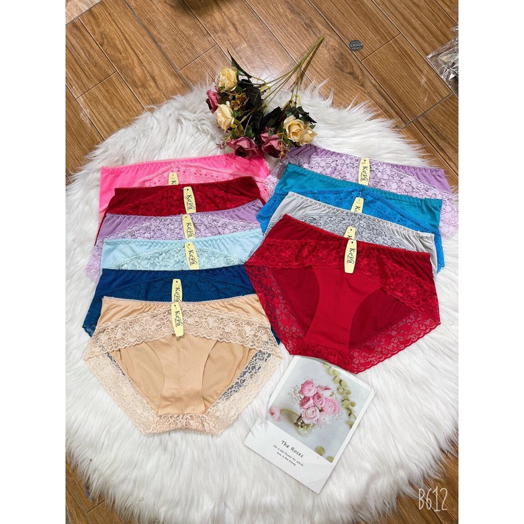 XẢ KHO -SET 10 QUẦN LÓT REN VIỀN CHẤT CỰC MÁT CO GIÃN 4 CHIỀU