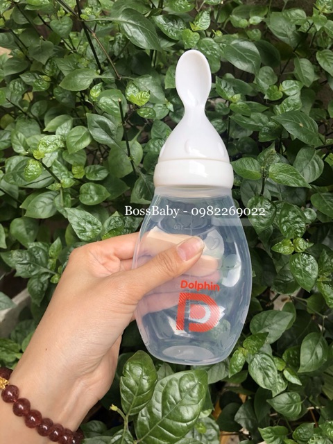 Bình tập ăn silicone cao cấp Dolphin 200ml