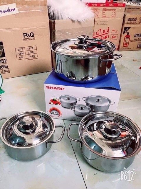 BỘ 3 NỒI  INOX