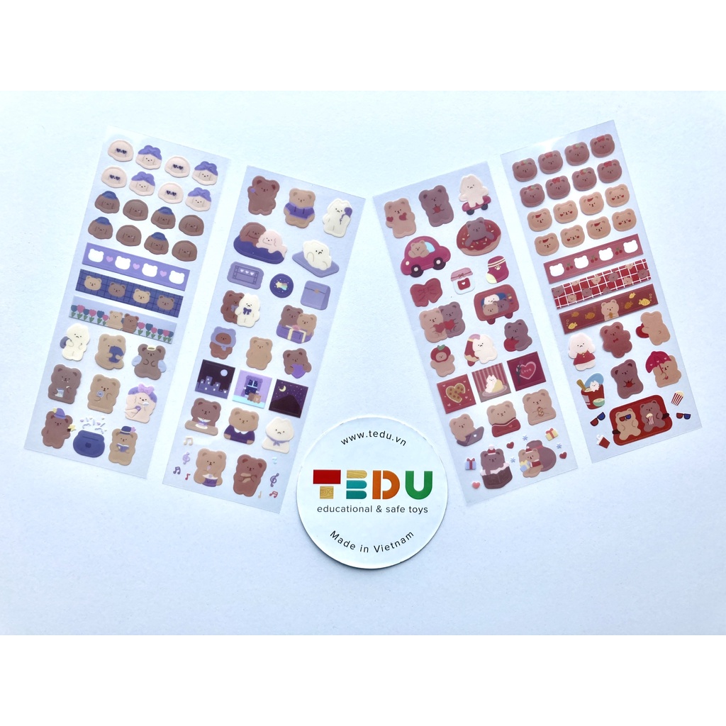 Sticker trang trí nhiều kiểu dáng đáng yêu không thấm nước - Mẫu ngẫu nhiên - Phụ kiện trang trí TEDU