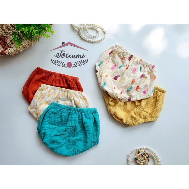 Quần chip xô Muslin mềm mát cao cấp cho bé - Tocxumi