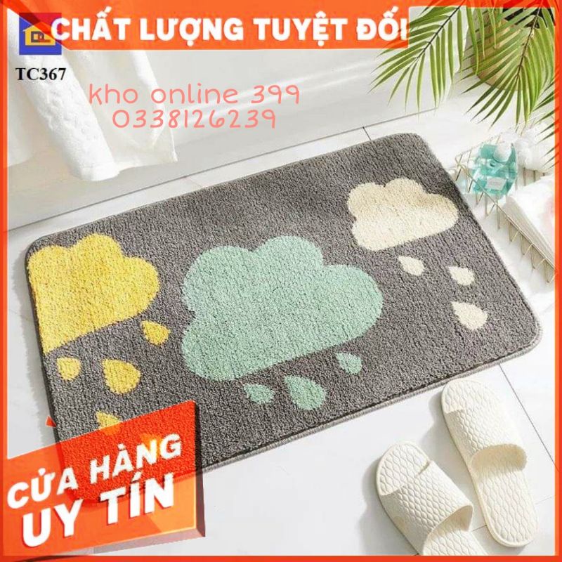 THẢM CHÙI CHÂN LÔNG CỪU  3D [ XẢ KHO ], thảm trang trí, thảm lau chân, thảm chân chống trượt mềm mại siêu thấm 40x60