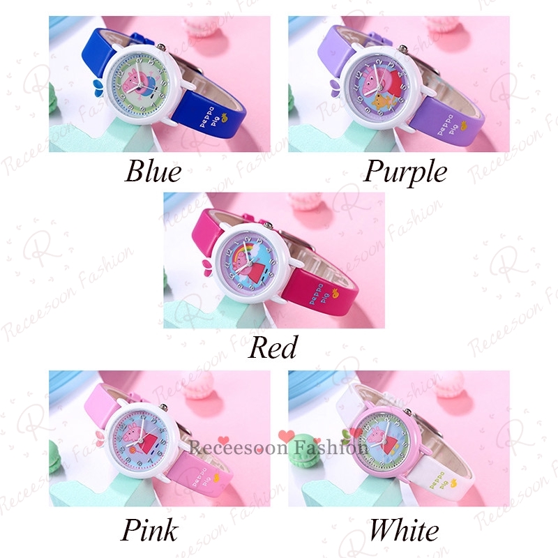 Đồng hồ đeo tay kiểu hoạt hình heo Peppa dành cho bé