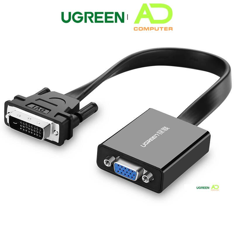 Cáp chuyển tín hiệu DVI-D sang VGA ACTIVE- dài 20CM - UGREEN 40259 (đen) - Hàng phân phối chính hãng - Bảo hành 18 tháng