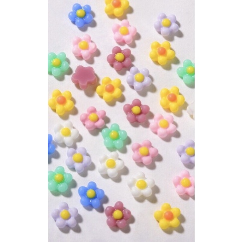 Set 10 Charm Hoa Trong Suốt, Nhiều Màu Trang Trí Móng