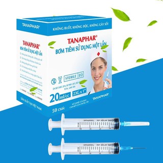 Bơm tiêm y tế chính hãng tanaphar đủ loại 1ml 3ml 5ml 10ml 20ml 50ml tanaphar, vihankok 1 chiếc