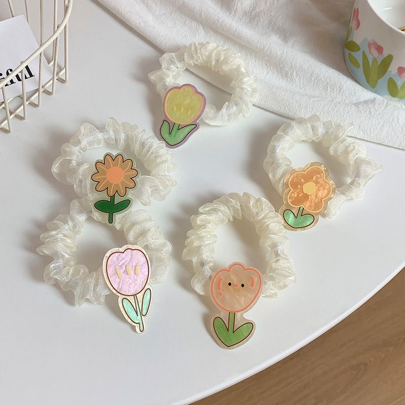 Set 5 dây buộc tóc đính charm cực xinh - UniLabel