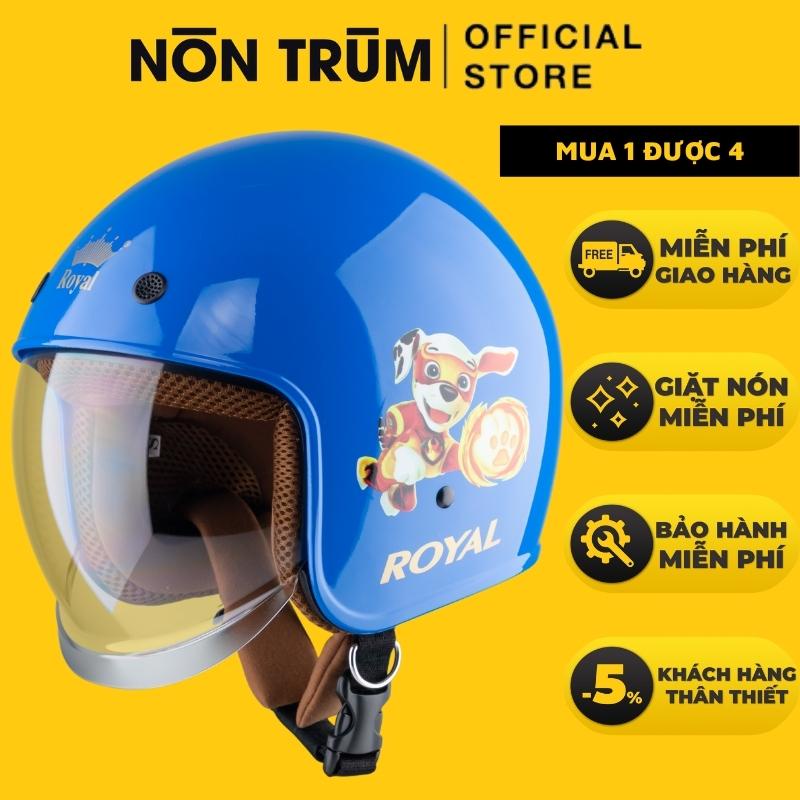 Mũ bảo hiểm3/4 Royal M139 có kính âm cho bé có vòng đầu 48-53cm