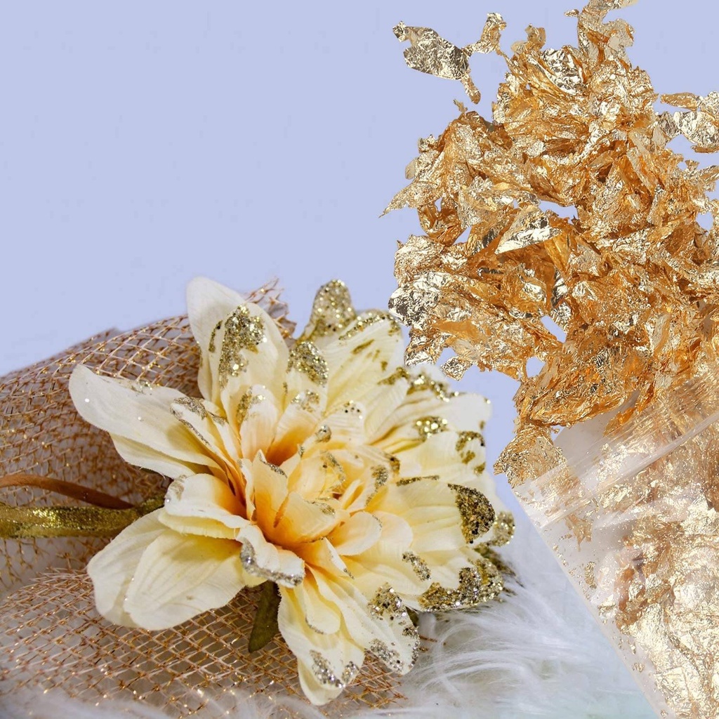 Miếng Dán Lá Vàng Ánh Kim Trang Trí Móng Tay Nghệ Thuật