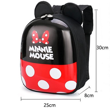 Balo trẻ em bé gái mầm non đi học mẫu giáo vỏ nhựa hình chuột micky cute cho bé từ 2 đến 6 tuổi