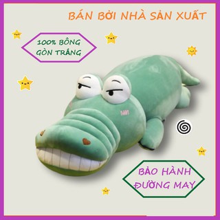 Gấu Bông Cá Sấu Mặt Ngáo Siêu To Khổng Lồ - Gối ôm quà tặng bông trắng tinh khiết