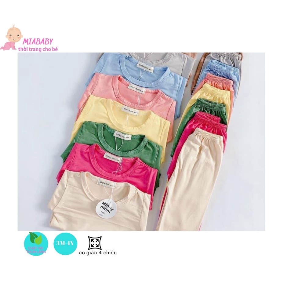 Bộ Thun Lạnh Dài Tay Minky Mom Cho Bé 5-19kg