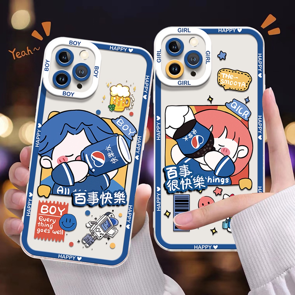 Ốp Điện Thoại Silicon TPU Mềm Trong Suốt In Họa Tiết Dễ Thương Cho IPhone 14 13 12 11 Pro X XR XS Max 6 6S 7 8 Plus