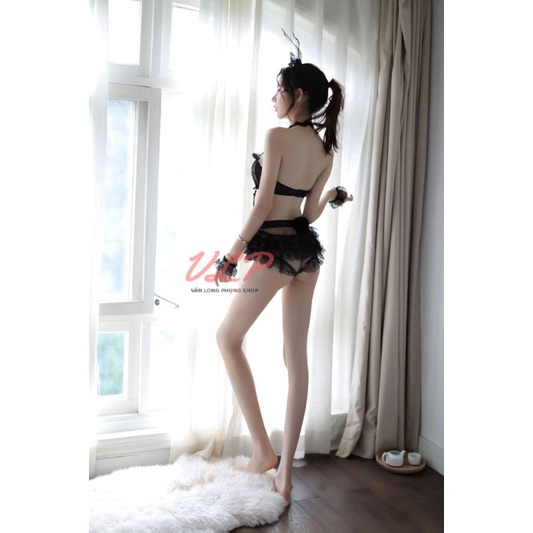 [BIGSIZE_75KG]_DN115_Set bộ cosplay thỏ xẻ đáy sexy