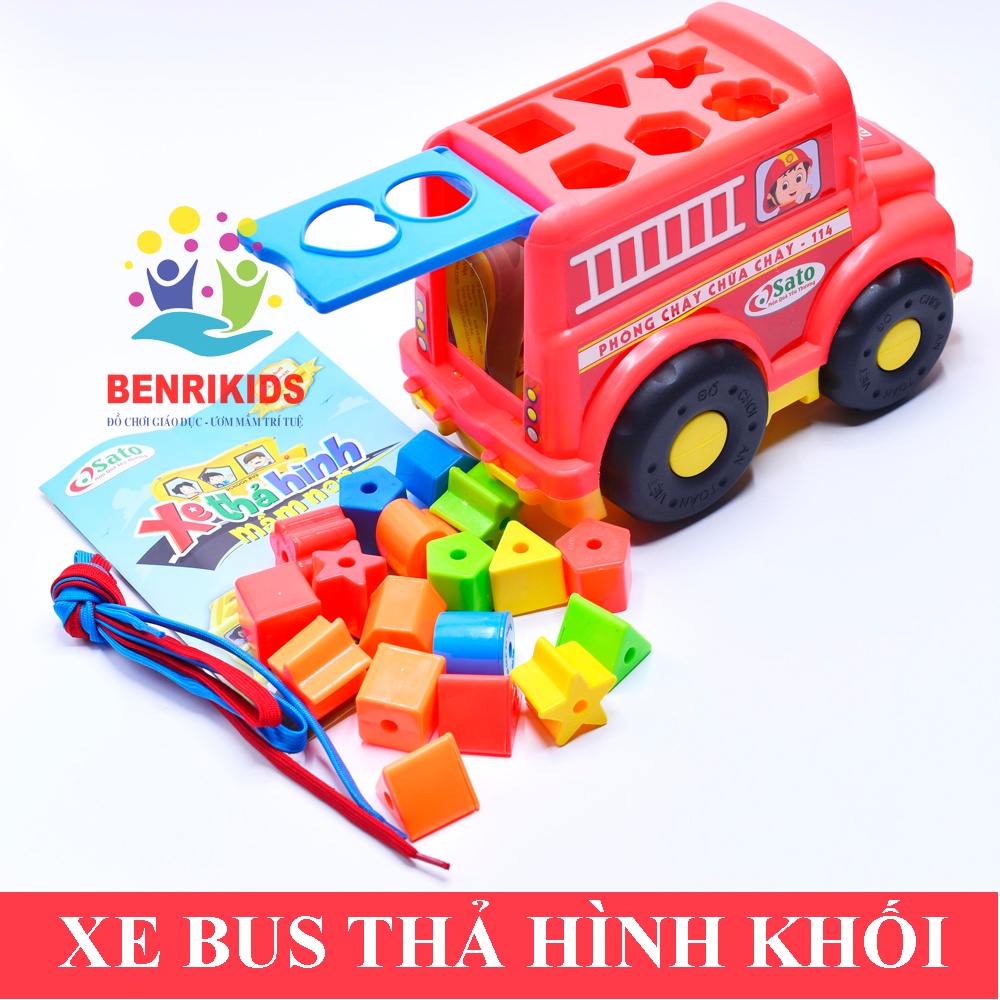 Xe Thả Hình Khối Giúp Bé Tập Nhận Biết Hình Khối Và Phân Biệt Màu Sắc, Đồ Chơi Sato