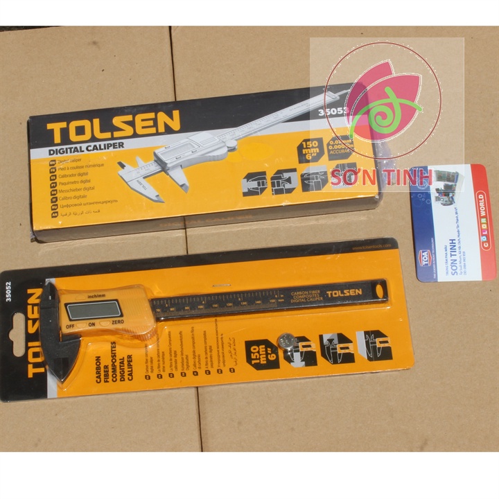 Thước kẹp điện tử MÀN HÌNH SỐ TOLSEN 35052 35053 chất liệu nhựa hoặc thép