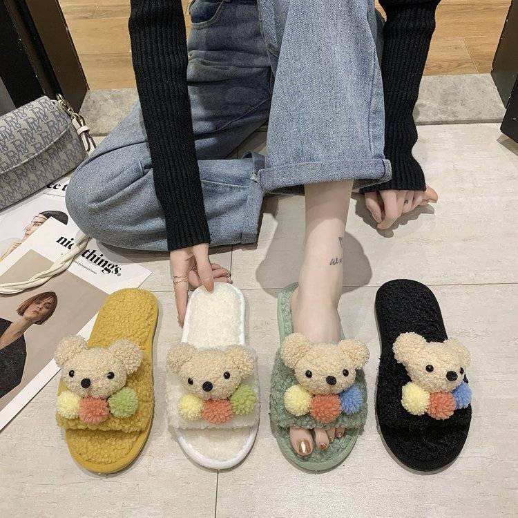 Dép Bông Đi Trong Nhà Mùa Đông Phong Cách Mới Dễ Thương Cho Nữ