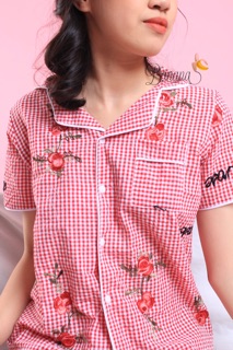 [SALE] Pijama sooc Thái thô thêu hoa