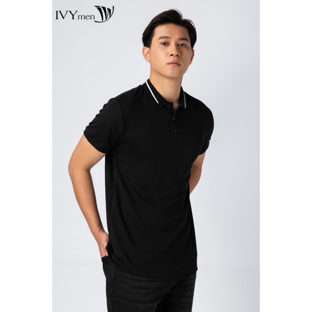 [NHẬP WABRTL5 GIẢM 10% TỐI ĐA 50K ĐH 250K ]Áo polo nam màu đen IVY moda MS 57E3047