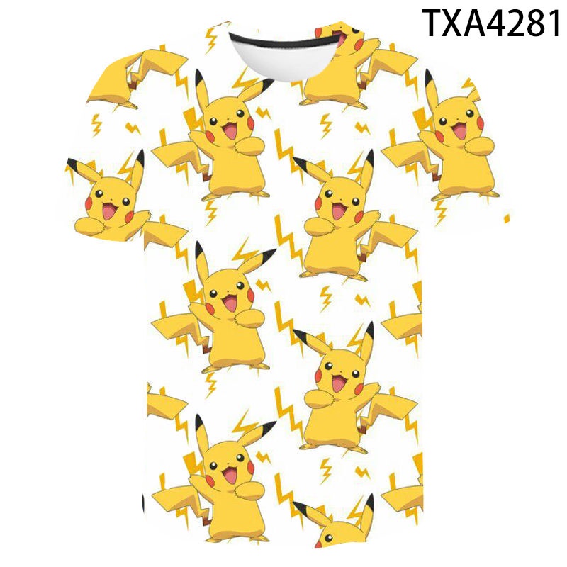 Áo Thun Ngắn Tay In Hình Pokemon 3d Dễ Thương Dành Cho Các Bé