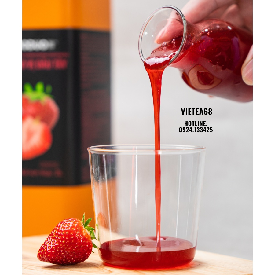 Siro Dâu tây Boduo pha trà hoa quả-trà sữa can 2L hàng chính hãng