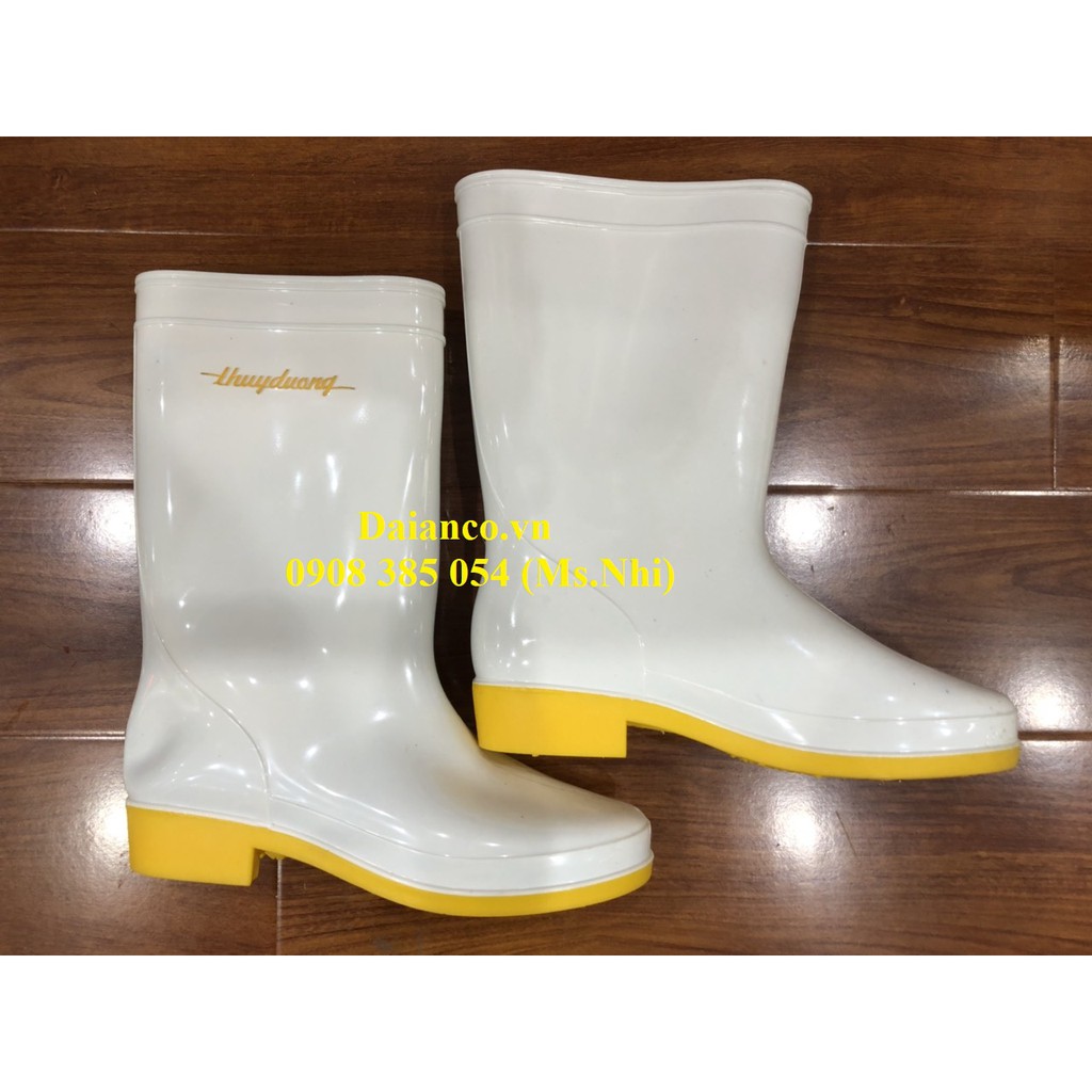Ủng Nhựa/ Ủng công Nhân Thùy Dương- Màu Trắng Vàng - 287 (Kèm Hình Thật) | BigBuy360 - bigbuy360.vn