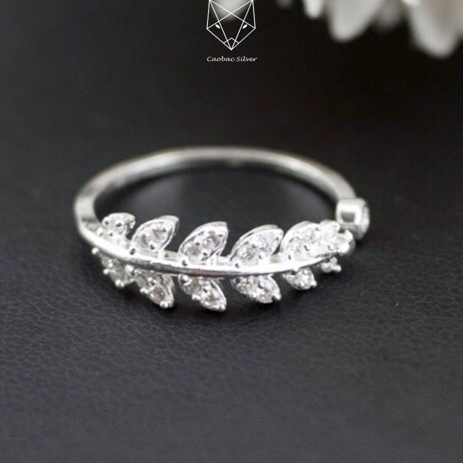 Nhẫn Bạc Ta S925 CaoBac Silver Hình Chiếc Lá Phong Cách Hàn Quốc Cho Nữ - Trang Sức Cáo Bạc JEWELLERY