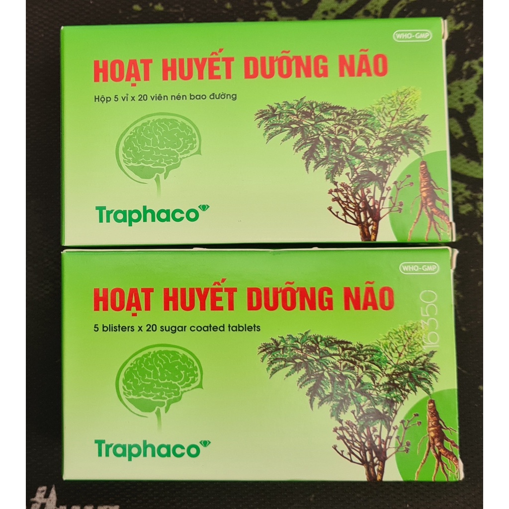 Hoạt huyết dưỡng não Traphaco Hộp 100 viên nén bao đường - Hỗ trợ hoạt