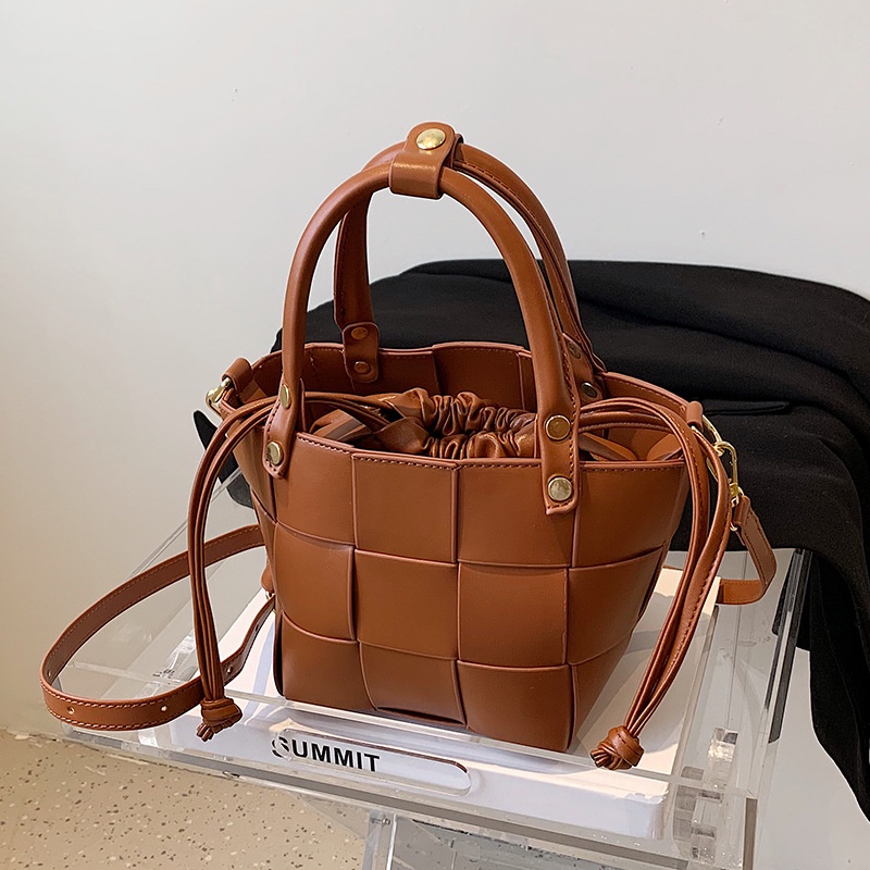 Túi Đeo Chéo Vải Dệt Màu Trơn Phong Cách retro Dành Cho Nữ