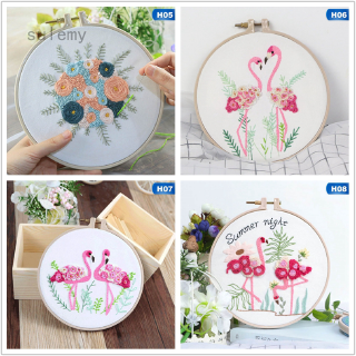 1 bộ dụng cụ thêu tay hình bông hoa dành cho người mới bắt đầu