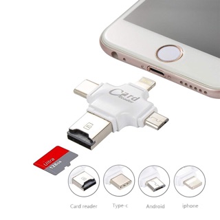 Đầu đọc thẻ nhớ Micro SD 4 in 1 cho iphone vad android