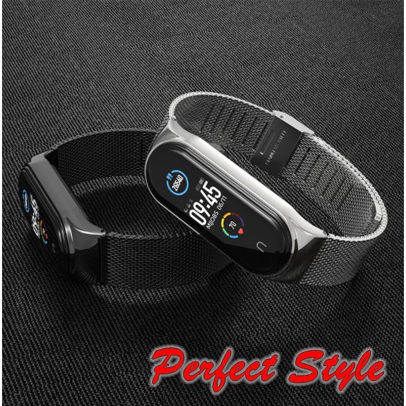 Dây đeo kim loại thép không gỉ Mijobs Xiaomi miband 3/ miband 4/ miband 5/ miband 6