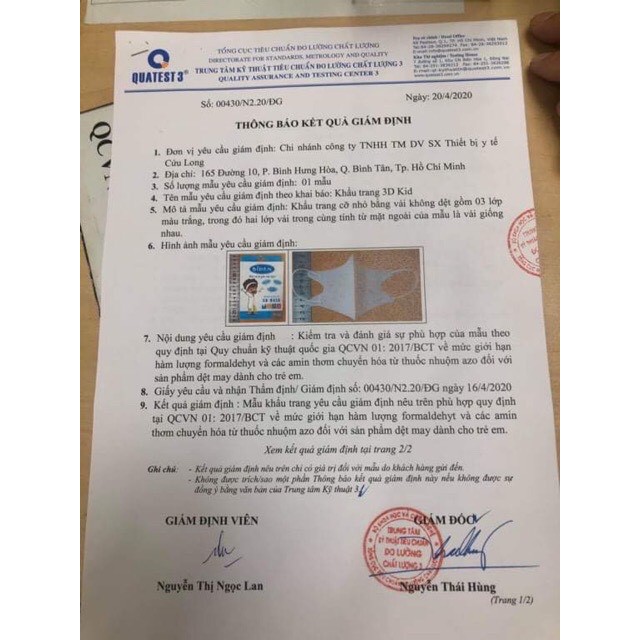 Khẩu trang 3D cho bé