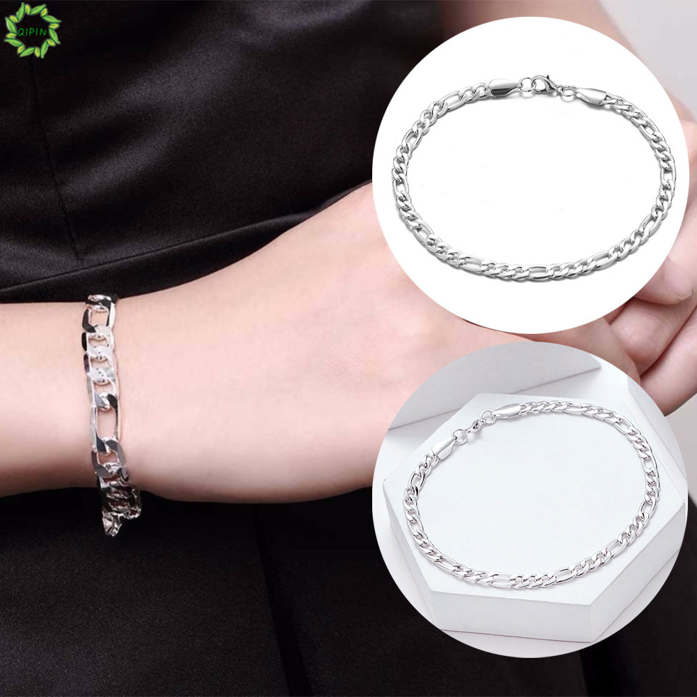 Vòng đeo tay mắc xích đơn giản rộng 4mm thời trang cho nữ