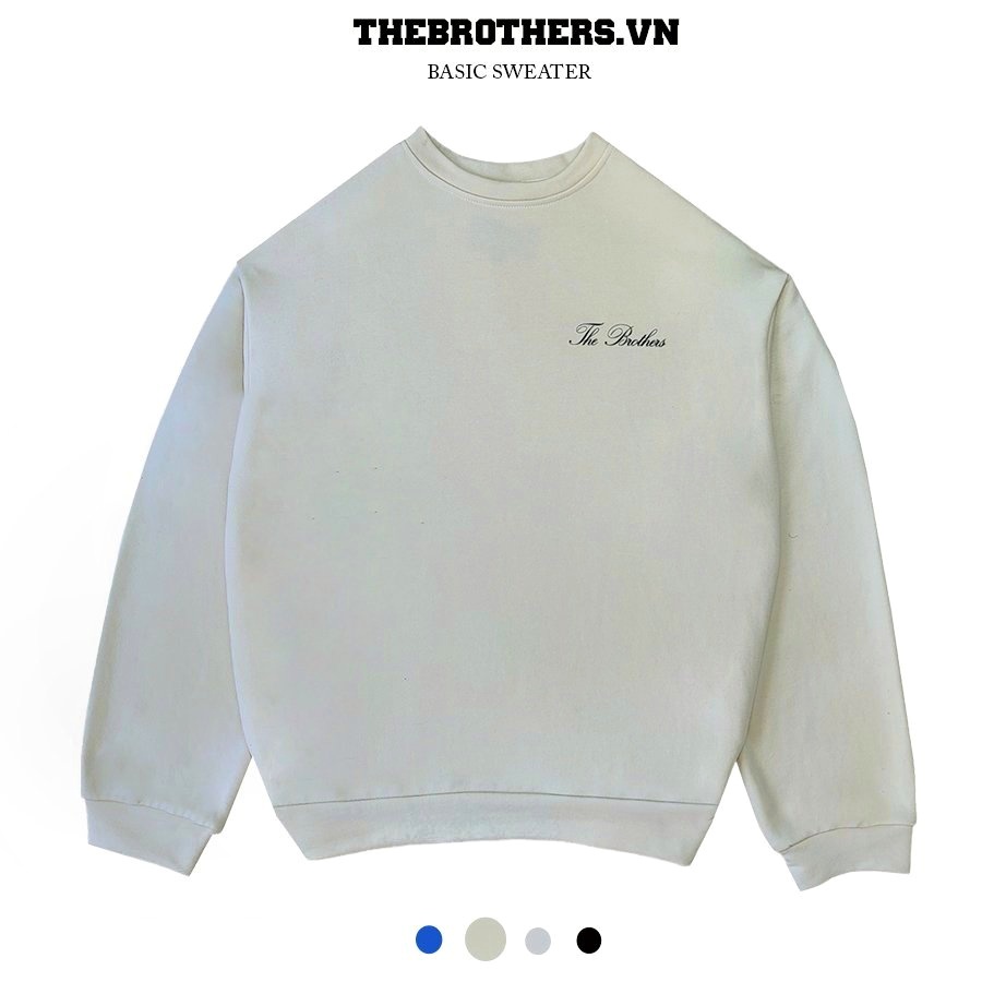 Áo Sweater basic tay dài form Boxy THEBROTHERS  Cotton 100% Unisex Local Brand