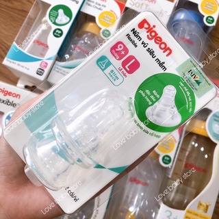 Núm Pigeon silicone bình cổ hẹp vỉ 2 cái