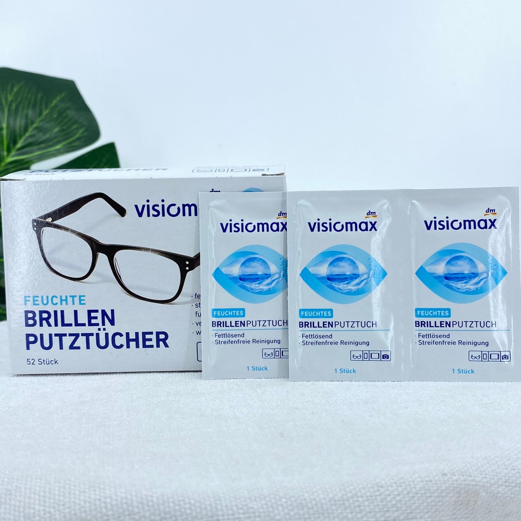 Giấy Lau Kính Visiomax Hộp 52 Tờ Giúp Làm Sạch Và Bảo Vệ kính Nhập Đức Chính hãng