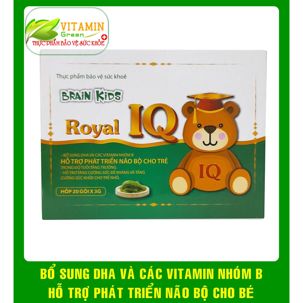 Cốm bổ bão cho bé BRAIN KIDS ROYAL IQ bổ sung DHA vitamin hỗ trợ phát triển não bộ cho bé (hộp 20 gói)