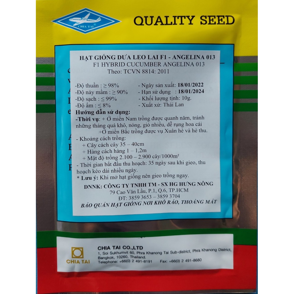 Hạt giống Dưa Leo F1 Siêu Trái CHIA TAI_ ANGELINA 013 _ KL.10G