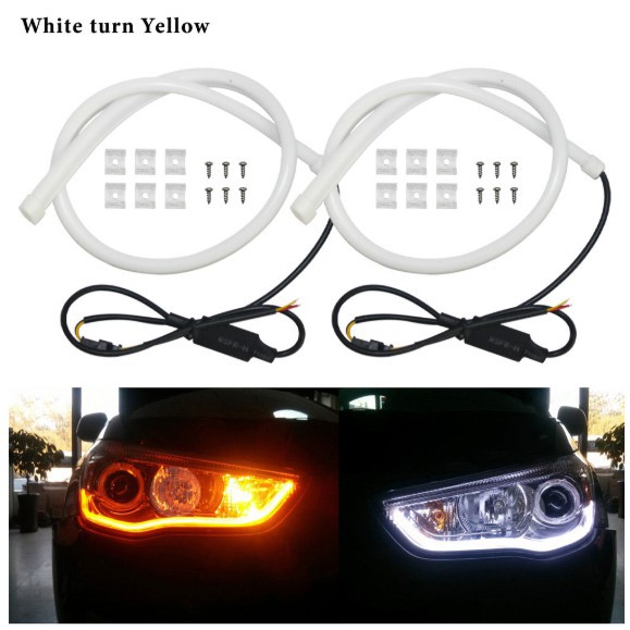Bộ 2 Dải Đèn Led Kevanly Drl 30cm/45cm/60cm Trang Trí Đèn Pha Xe Hơi