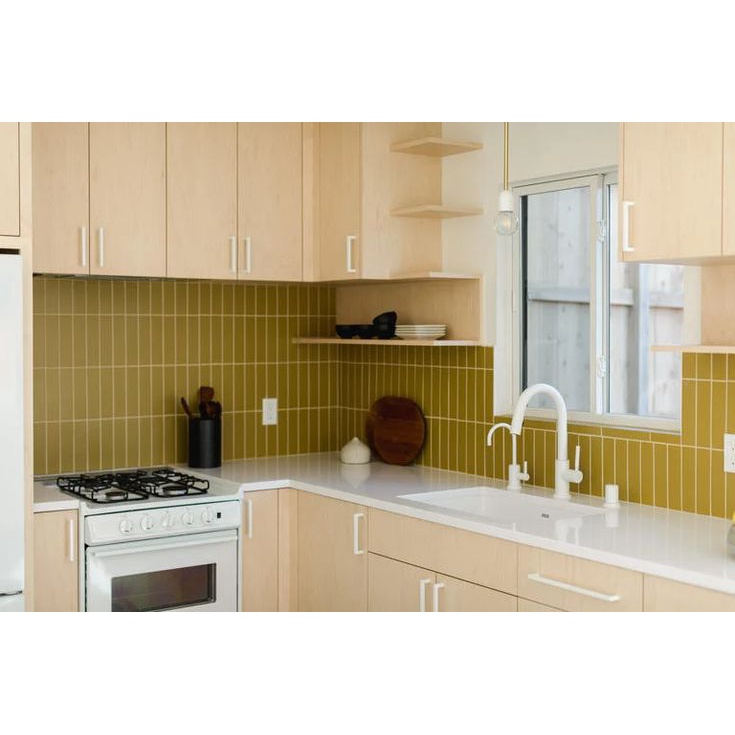 Tấm 5m Decan dán bếp - Decal gạch màu vàng xanh - Dày dặn chống dầu mỡ/chịu nhiệt tốt - HN Decor