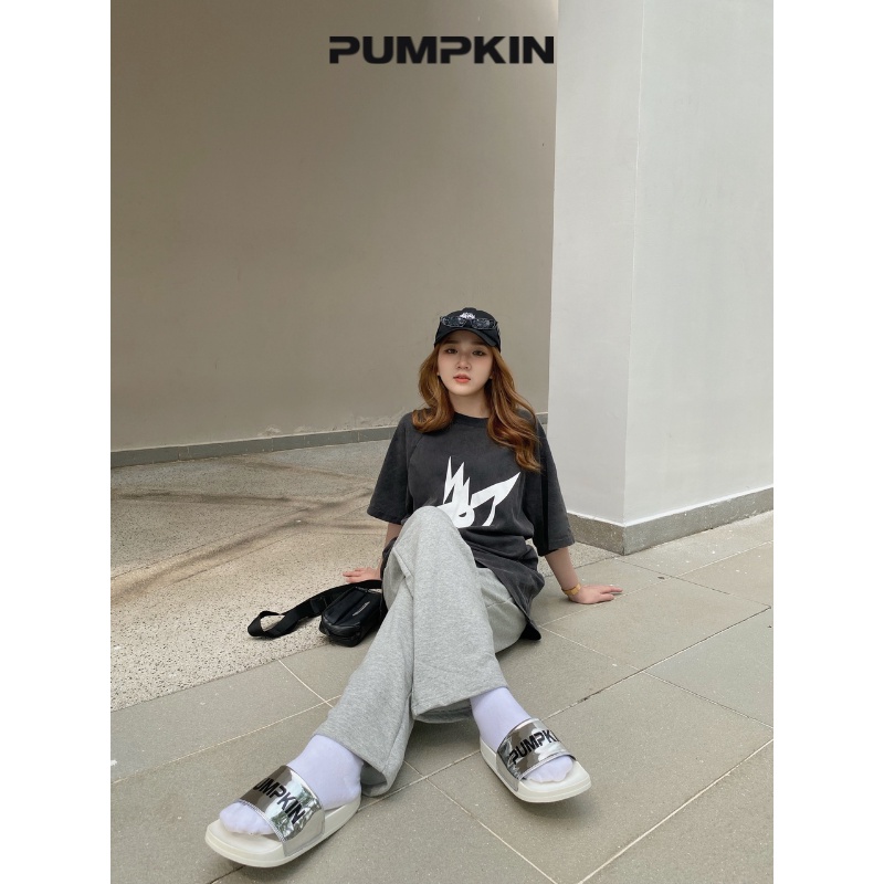 Dép quai ngang PUMPKIN quai bóng cho nam và nữ chất liệu cao su unisex phong cách Local Brand