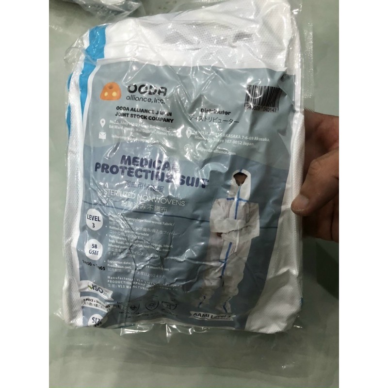 Bộ quần áo phòng dịch ép seam xanh